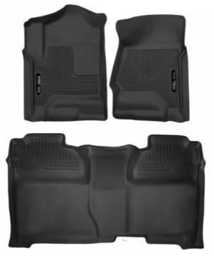 Husky Liners X-Act Contour Front & 2nd Set Floor Liners-Black 2015-2019 Silverado 2500/3500