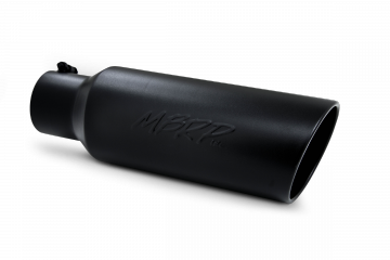 MBRP Tip, 6" O.D., Rolled end, 4" inlet 18" in length, Black Finish