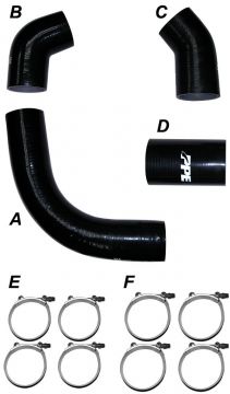 PPE Diesel LB7 02-04 Silicone Hose And Clamp Kit Black