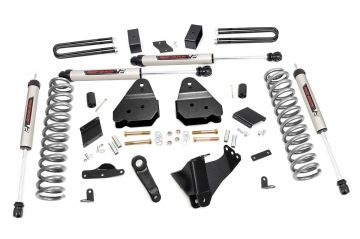 Rough Country 4.5 Inch Suspension Lift Kit No Rear Overload Springs w/V2 Shocks 11-14 F-250 4WD