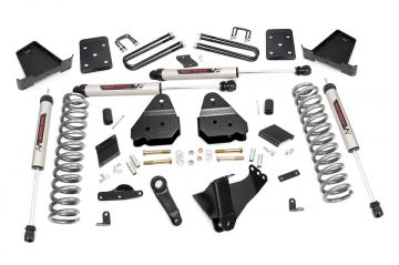 Rough Country 4.5 Inch Suspension Lift Kit No Rear Overload Springs w/V2 Shocks 15-16 F-250 4WD