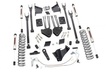 Rough Country 6 Inch Ford 4-Link Suspension Lift Kit Rear Overload Springs w/V2 Shocks 11-14 F-250 4