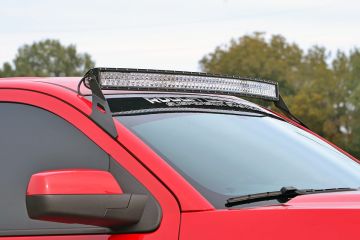 Rough Country 54 Inch Curved LED Light Bar Upper Windshield Mounts 15-19 Silverado/Sierra 2500HD/350