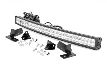 Rough Country Ford 40 Inch Curved LED Light Bar Bumper Kit Chrome Series w/White DRL 11-16 F-250 Sup