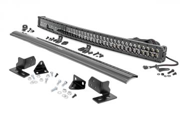 Rough Country Ford 40 Inch Curved LED Light Bar Bumper Kit Black Series w/White DRL 11-16 F-250 Supe