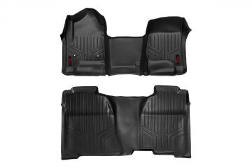 Rough Country Heavy Duty Floor Mats Front/Rear W/Center 14-19 Silverado/Sierra 1500/2500 HD/3500 HD 