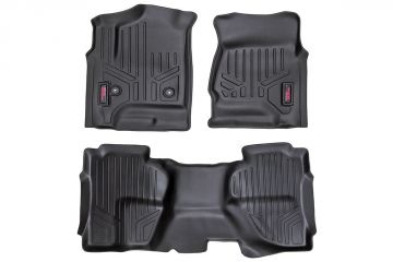 Rough Country Heavy Duty Floor Mats Front/Rear-14-19 Silverado/Sierra 1500/2500 HD/3500 HD Double Ca