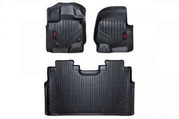 Rough Country Heavy Duty Floor Mats Front/Rear-15-24 Ford F-150 SuperCrew Cab