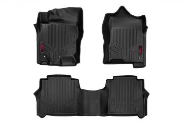 Rough Country Heavy Duty Floor Mats Front/Rear-16-24 Nissan Titan, Titan XD Crew Cab