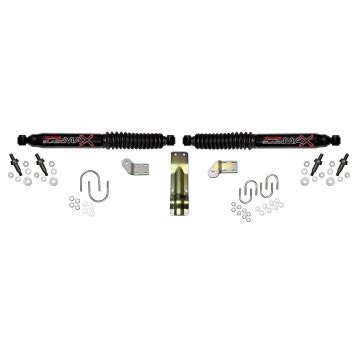 Skyjacker Steering Stabilizer Dual Kit Black  Dual Kit For 4-8.5 Inch Lifts