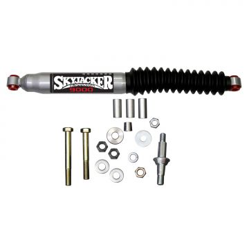 SkyJacker Steering Stabilizer HD OEM Replacement Kit Silver w/Black Boot 94-01 Dodge RAM 1500|94-02 