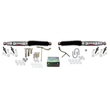 Skyjacker Steering Stabilizer Dual Kit Silver w/Black Boots 03-08 Dodge Ram 2500/3500