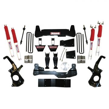 SkyJacker Suspension Lift Kit w/Shock 6 Inch Lift Incl. Knuckles Crossmembers 11-17 Chevrolet Silver