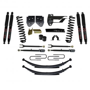 SkyJacker Suspension Lift Kit w/Shock 4 Inch Lift Incl. Front Coil Springs Rear Leaf Springs Adjusta