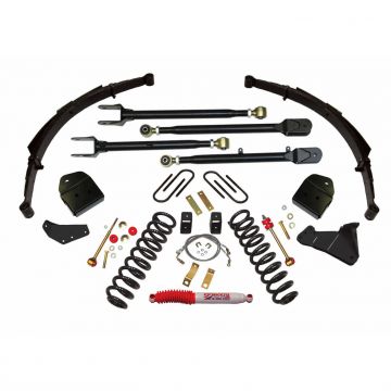 SkyJacker Suspension Lift Kit, Front Coil Springs, Rear Leaf Springs, 4-link Conversion Kit