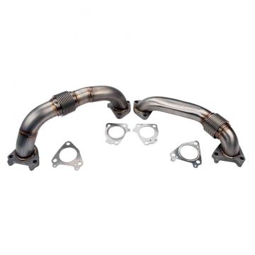 WCFab 01-04 Chevrolet 6.6L Duramax LB7 2in Stainless Up Pipe Kit w/Gaskets - Single Turbo