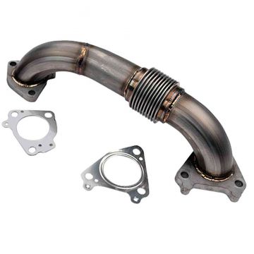 WCFab 01-04 Chevrolet 6.6L Duramax LB7 2in Stainless Passenger Side Up Pipe w/Gaskets (Twin Turbo)