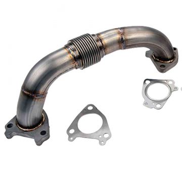 WCFab 01-16 Chevrolet 6.6L Duramax 2in Stainless Driver Side Up Pipe w/Gaskets (Single/Twin Turbo)